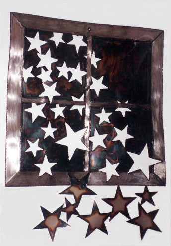 Stars in window, roy mackey, steel sculpture, steel art, flamingsteel.com, vancouver bc artist